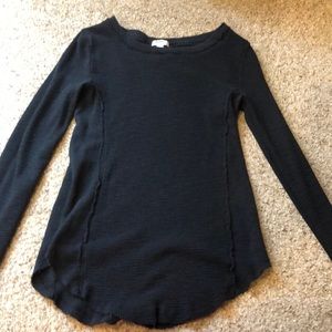 Black waffle long sleeve